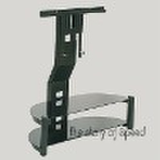 Wukaka Tempered Glass Metal LCD TV Stand