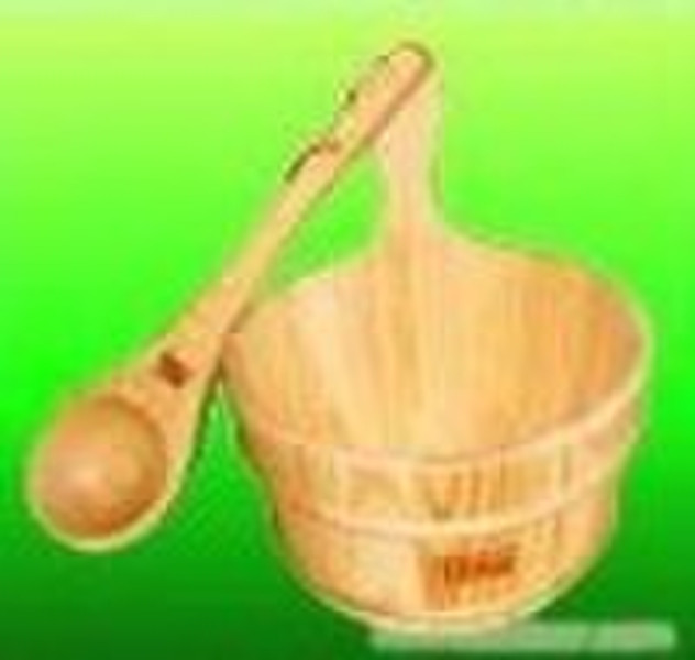 sauna bucket and sauna ladle