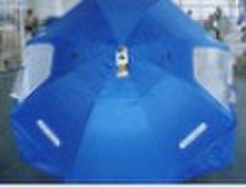 Schwarz Pole Blau Farbe Strand Werbung Umbrella