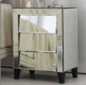 glass mirrored nightstand,bedside cabinet,drawers
