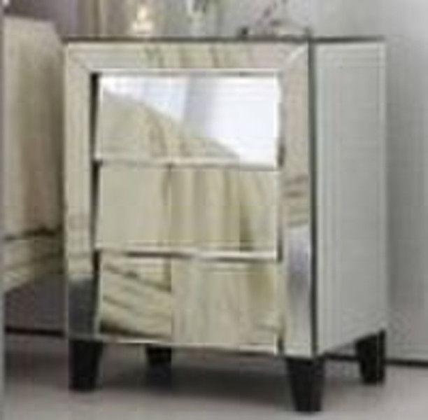 glass mirrored nightstand,bedside cabinet,drawers