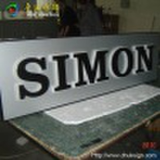 Bright light white color LED logo sign