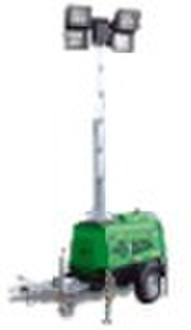 Hydraulic vertical mast light tower