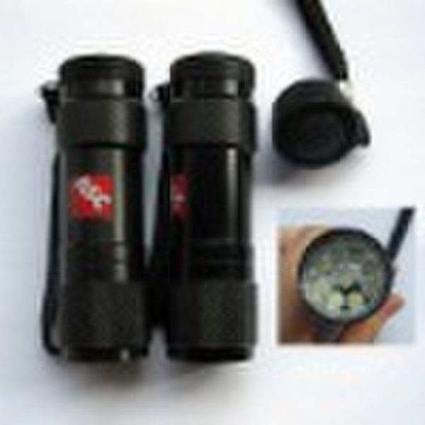 9 led aluminum flashlight