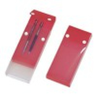 PP pen box file folder closed by button