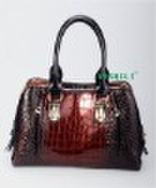 crocodile grain leather bag