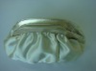 beige satin cosmetic case