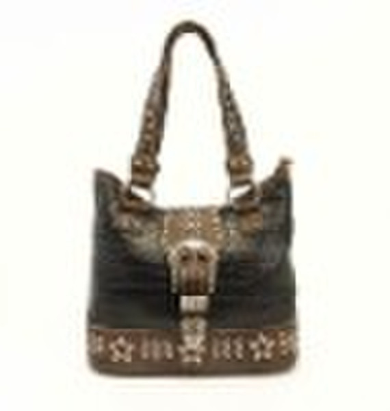 Country road style fashion pu handbag