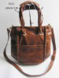 lady's fancy handbag/duarable PU handbag/brown