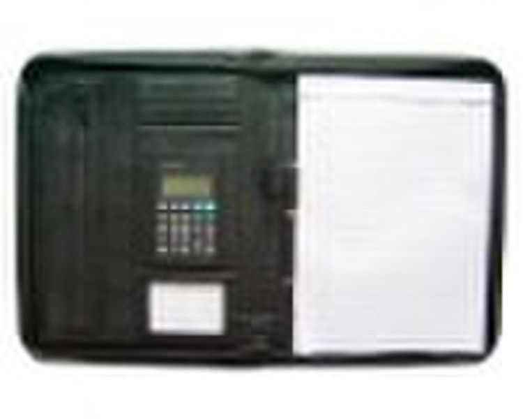 with calculator, ID card, credit card and A4 paper