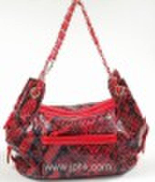 Metal shoulder designer handbag in Snakeskin artif