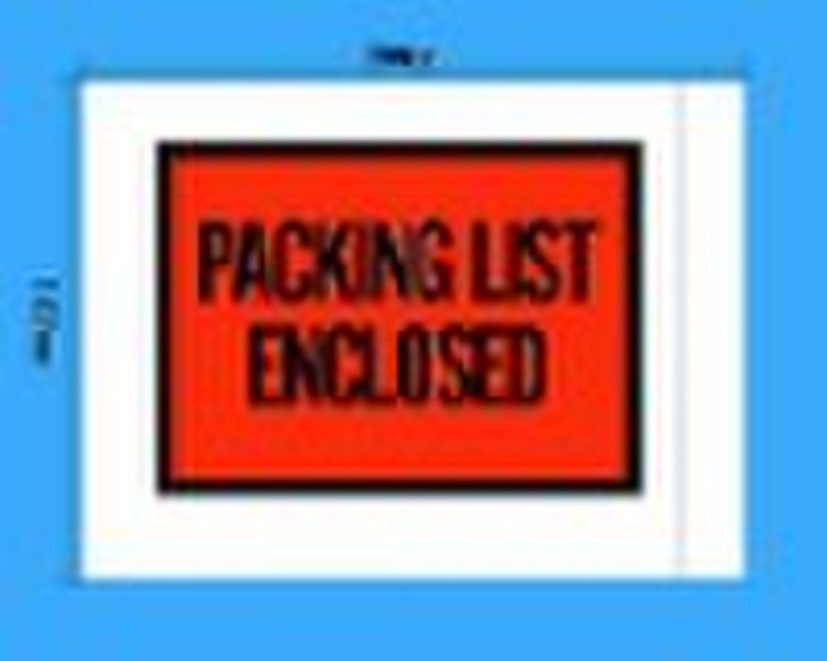 North America standard self adhesive packing list