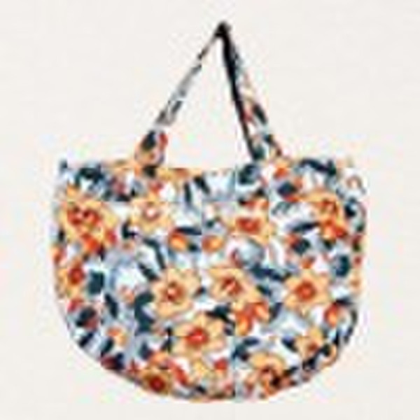 2010 cotton fabric shoulder bag with flower