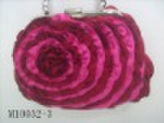 rose satin evening bag