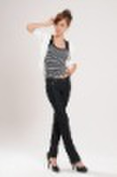 Fashion slim  straight leg ladies jeans