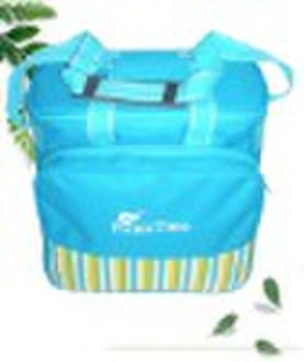 Blue 600D polyester picnic cooler bag