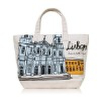 lisbon and building printing canvas tote bag