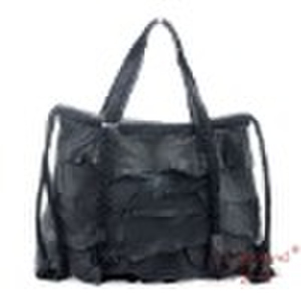 8957 black fashion braided style genuine leather h