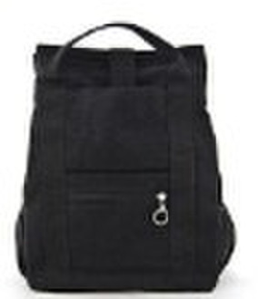 BLACK COTTON BACKPACK