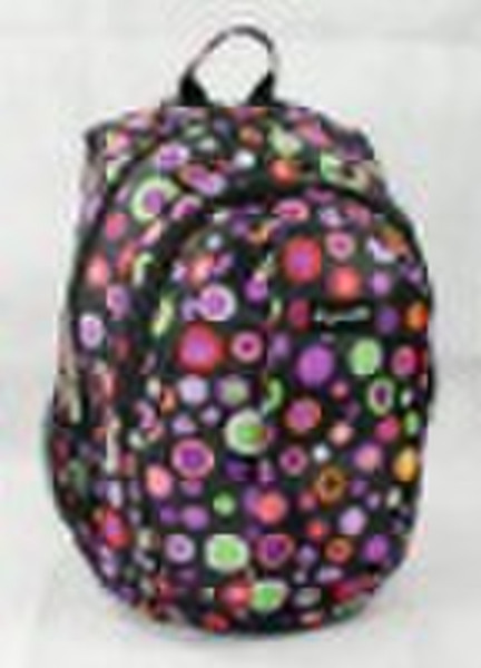 beautiful leisure printed polyester backpack