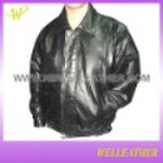 Motorcycle Patched Leather Jacket Men