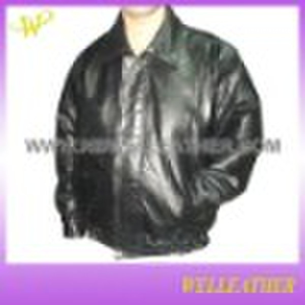 Motorcycle Patched Leather Jacket Men