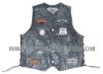 Patchwork Genuine Leather Vest Waistcoat