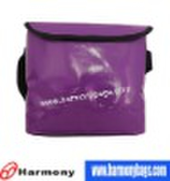 purple PVC leather cooler bag