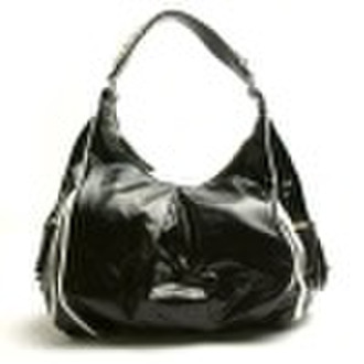 handbag:Black PU leather with white trim