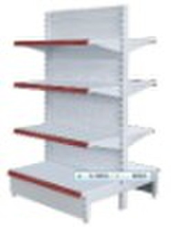 Supermarket shelf with convexback panel