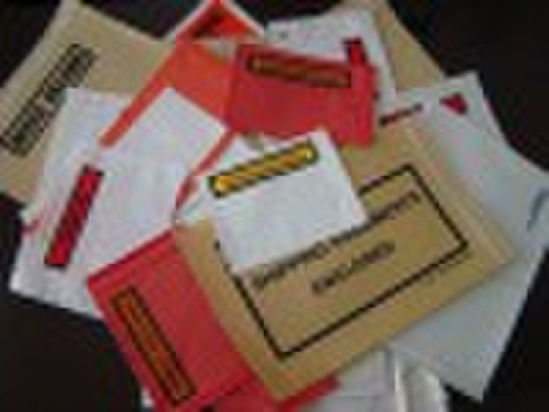 Self-adhesive packing list envelope