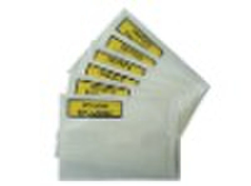 Adhesive packing list envelope