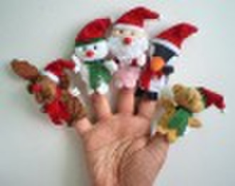 Plush Christmas finger puppet, stuffed Christmas f