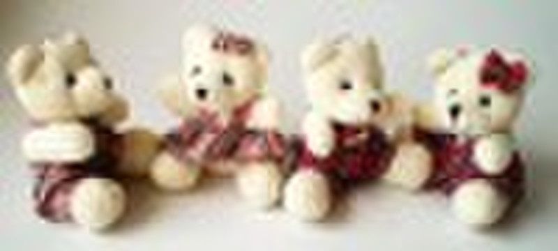 9cm stuffed couple teddy bears charm, plush couple
