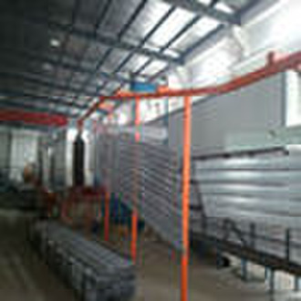 Compact powder coating line