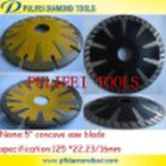 Curved saw blade for granite