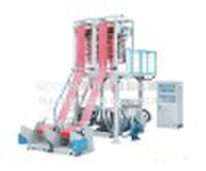 Double-die-head film blowing machine