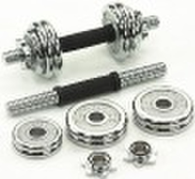 chromed dumbbell set