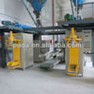 Packing machine line for powder and granular mater