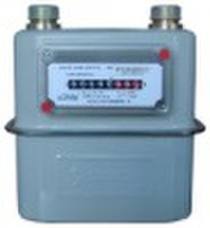 Household diaphragm gas meter with steel case