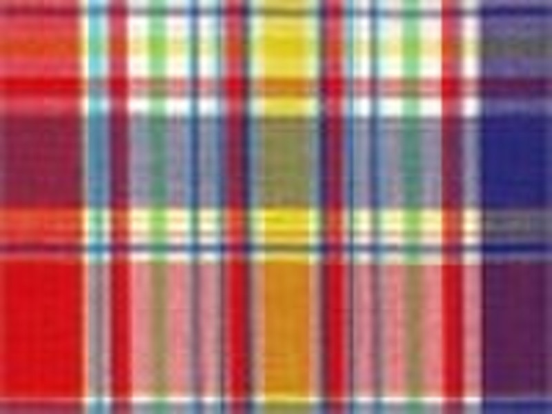 Cotton yarn dyed checks and stripe dobby fabric