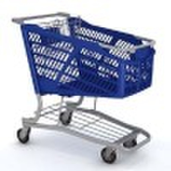 shopping basket on trolley,plastic shopping carts