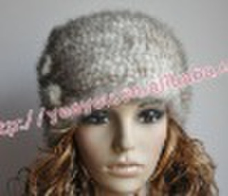Top Gray Mink fur Knitted hat/Cap 10YY-NX119