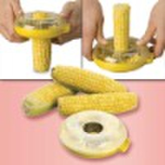Corn catching kerneler removes