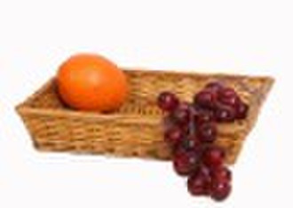 1pc White Willow Fruit Tray With Wooden Handle