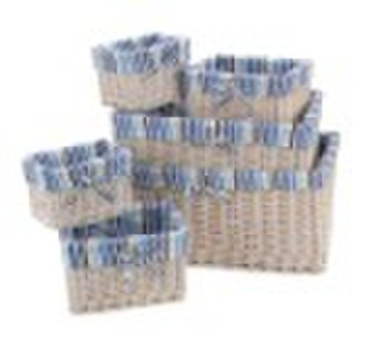 White 6pcs Willow Storage Basket