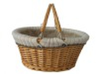 Brown Willow Basket With Handle