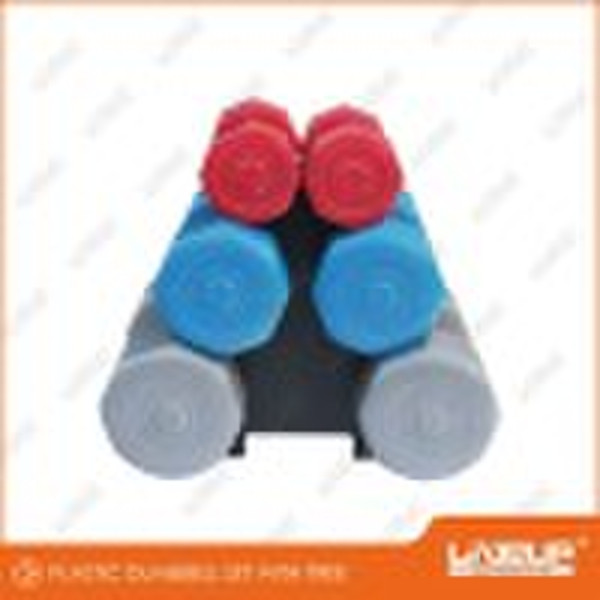 PLASTIC DUMBBELL SET WITH TREE