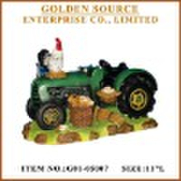 Resin tractor with rooster