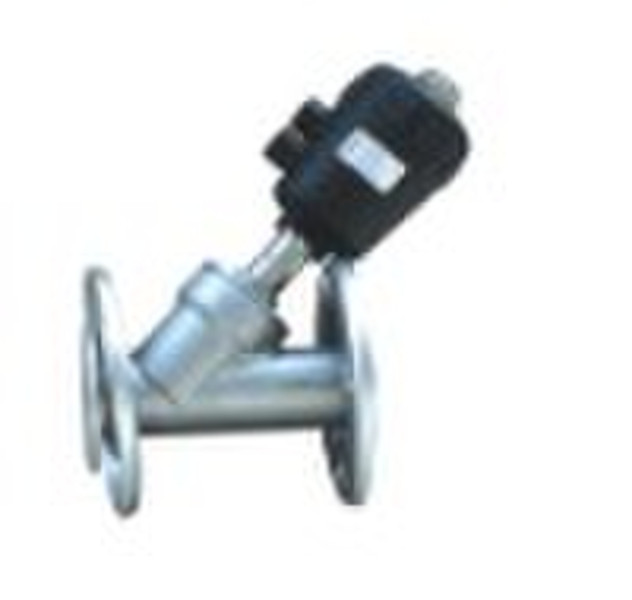 Pneumatic angle seat valve